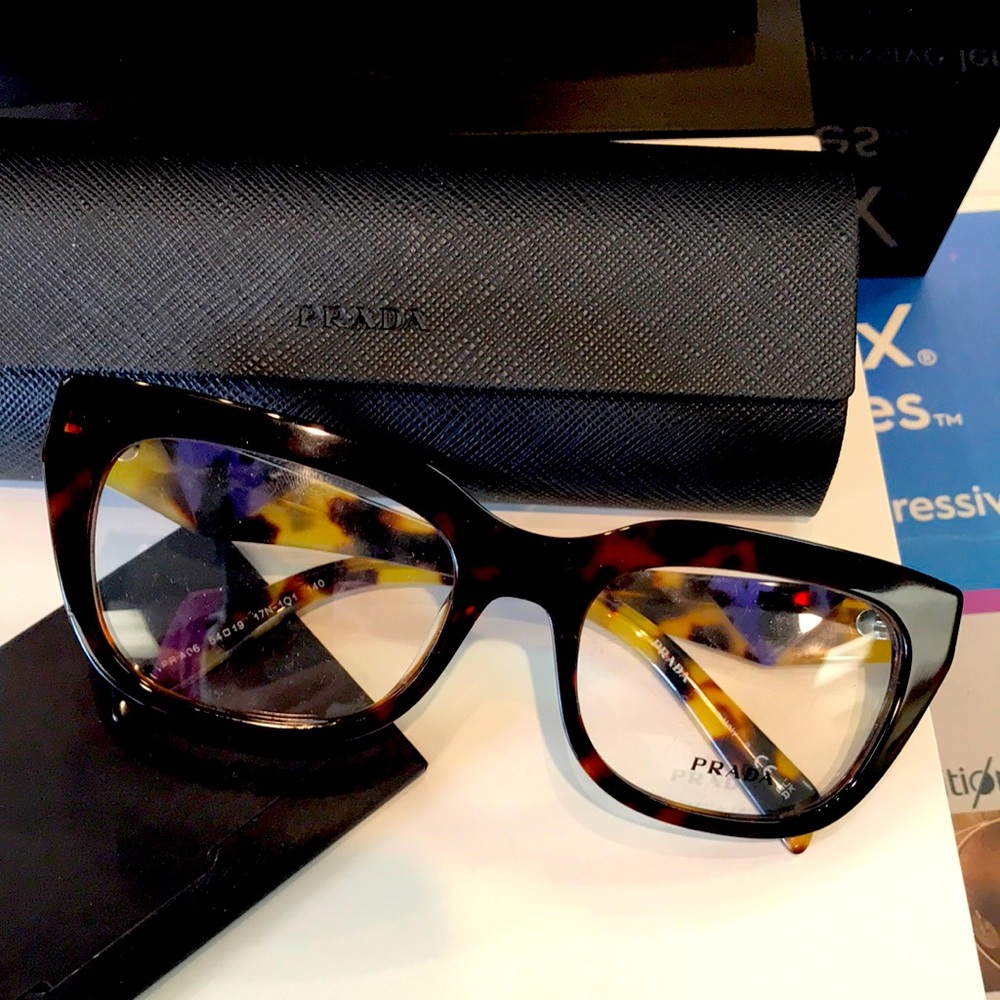 Prada Tortoiseshell Cat-Eye Glasses